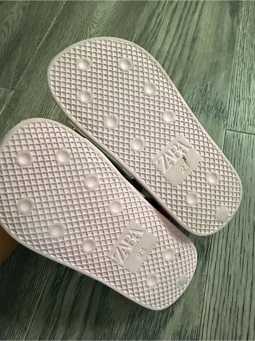Zara Pink Minnie Mouse Striped Slide Sandals